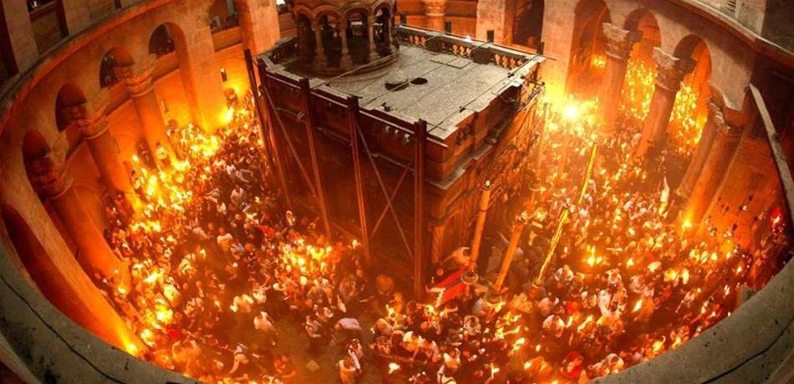 شعلة نور كنيسة القيامة تصل بيروت