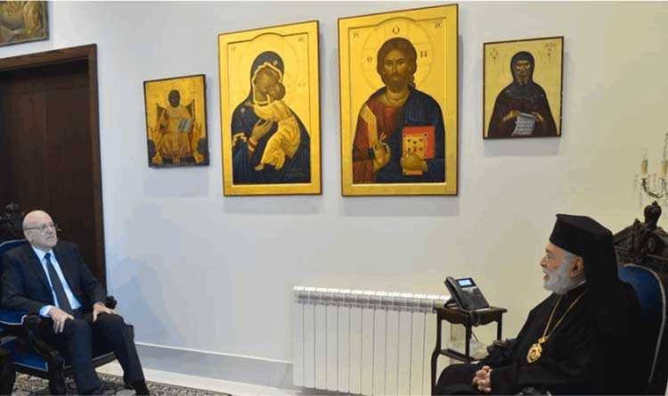 ميقاتي في مطرانية بيروت للروم معايدا عودة