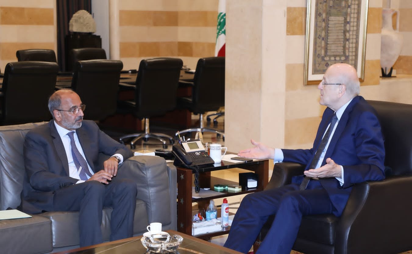 ميقاتي التقى ريزا واودعه تطلعات الجانب اللبناني في ما يتعلق بملف النزوح