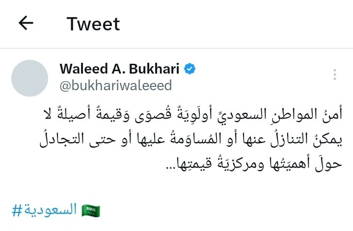 البخاري : أمن المواطن السعودي أولوية قصوى