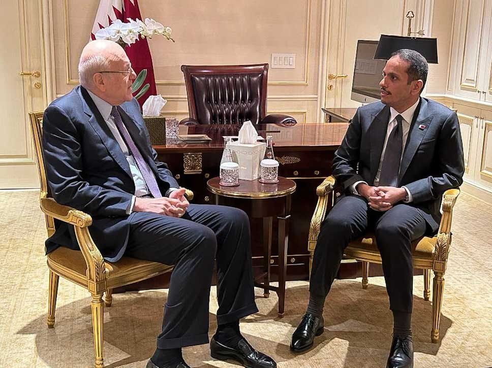 ميقاتي يلتقي وزير خارجية قطر