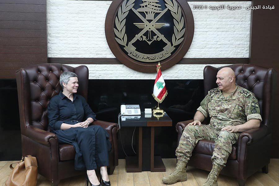 قائد الجيش التقى سفيرة الاتحاد الأوروبي ووفدا أميركيا ونواب